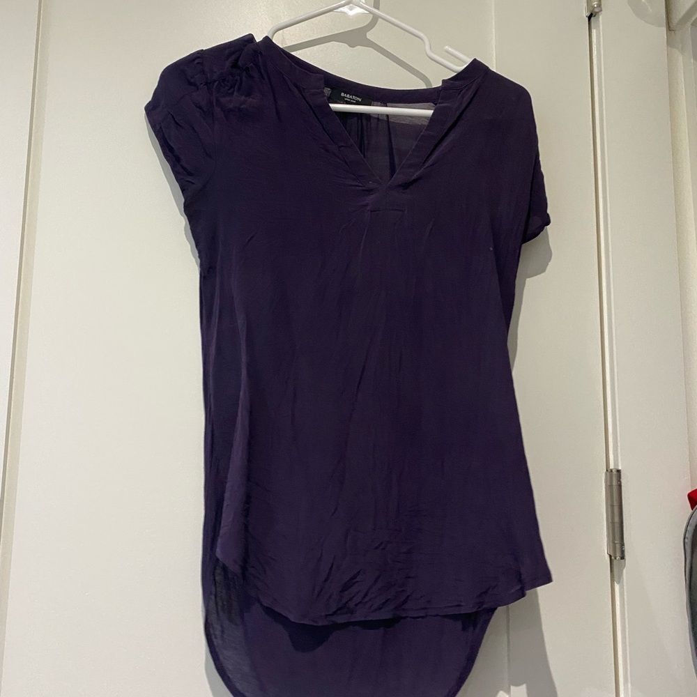Aritzia purple silk shirt